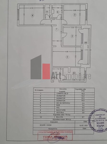 Emil Racovita, Turnu Magurele, vanzare apartament 4 camere semidecomandat